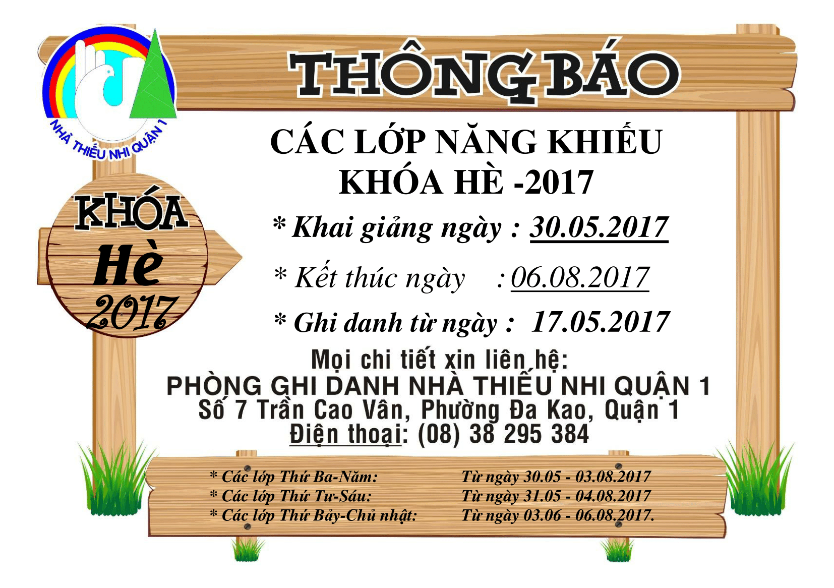 Thông Báo - Năng Khiếu Khóa 4 - Năm 2016 - NTNQ1