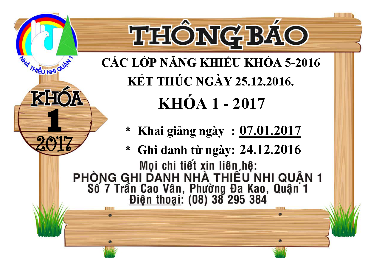 Thông Báo - Năng Khiếu Khóa 4 - Năm 2016 - NTNQ1